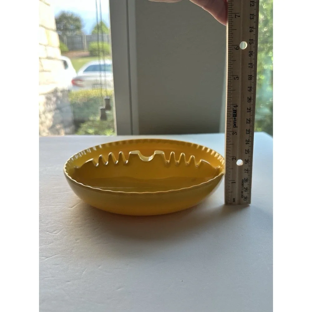 Vintage 1970's Yellow Melamine Ashtray Dale Chemical Co. Irwin Willert